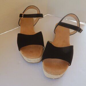 Old Navy Espadrille Wedge Black Sandals Sz 10